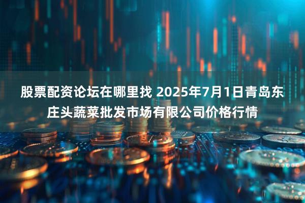 股票配资论坛在哪里找 2025年7月1日青岛东庄头蔬菜批发市场有限公司价格行情