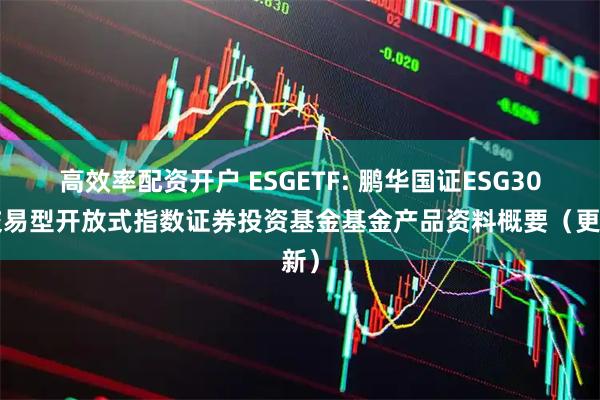 高效率配资开户 ESGETF: 鹏华国证ESG300交易型开放式指数证券投资基金基金产品资料概要（更新）