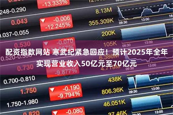 配资指数网站 寒武纪紧急回应！预计2025年全年实现营业收入50亿元至70亿元